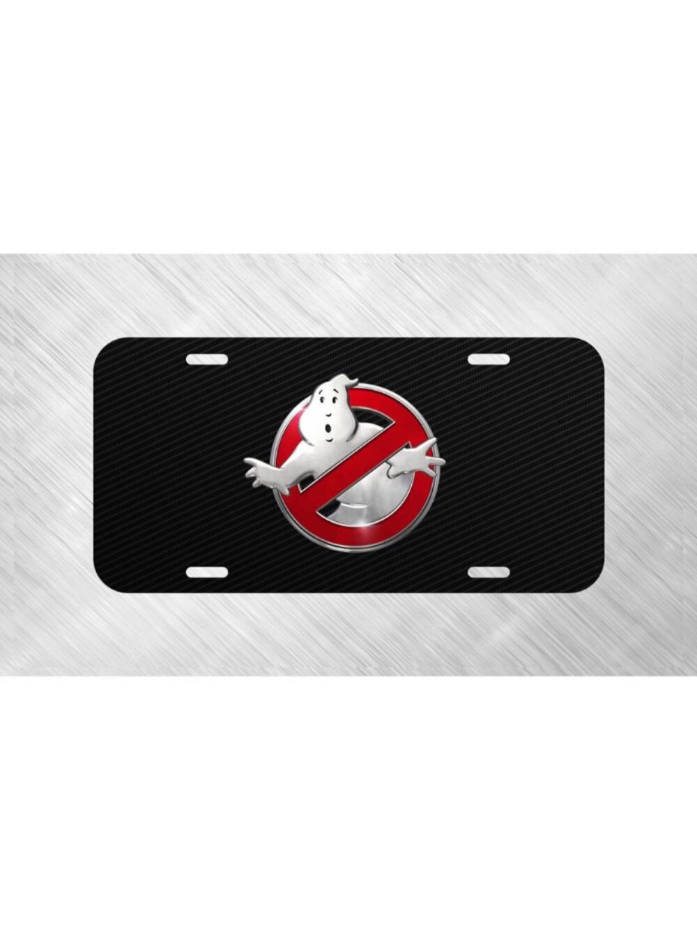 Simulated Carbon Fiber GhostBusters License Plate Auto Car Tag